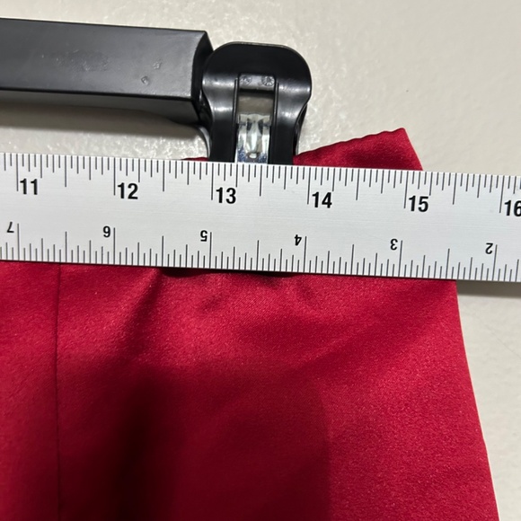 David's Bridal Red Pencil Skirt 10 Silky Satin Christmas Office Holiday Party - Picture 9 of 10